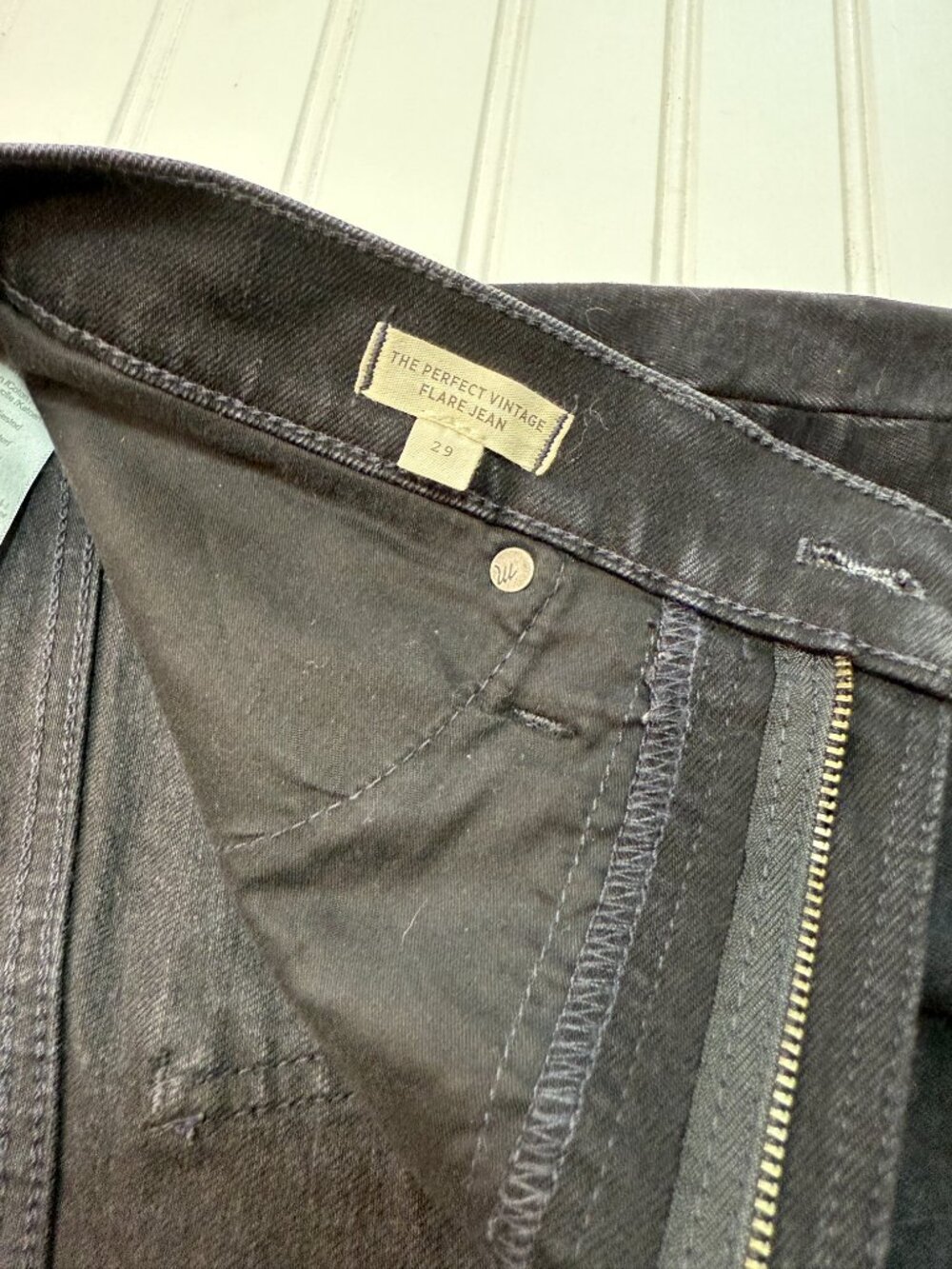 Madewell The Perfect Vintage Flare Jeans Black Wash Womens Size 29 High Rise - Picture 10 of 14